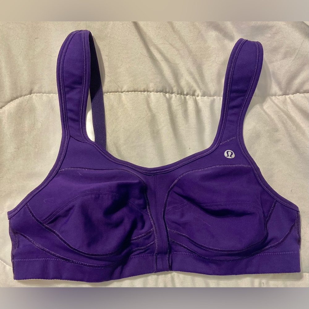 Lululemon Sports Bra Size 36D Ta Ta Tamer Purple High Impact Adjustable